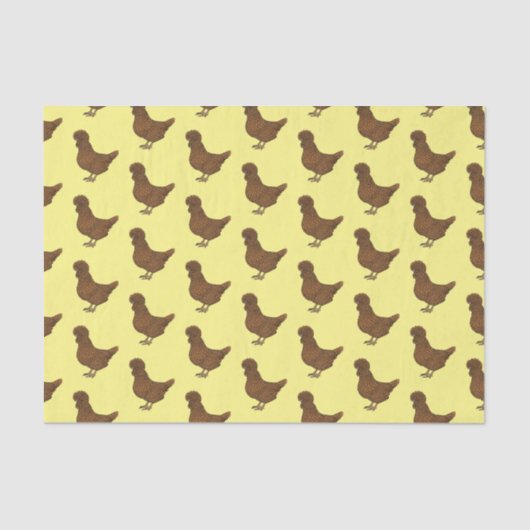 Papier Mousseline Illustration de poulet à la polis chamois (Recto)