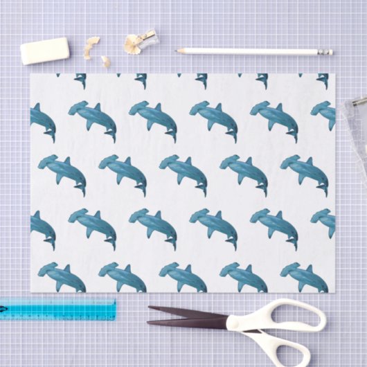 Papier Mousseline Illustration de requin marteau (Artisanat)