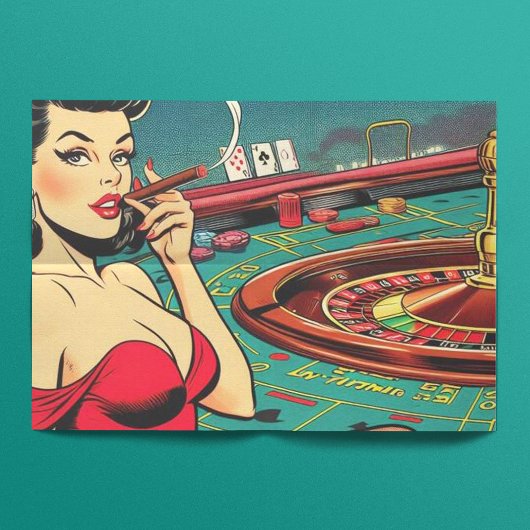Papier Mousseline Illustration de Retro Casino Pop Art
