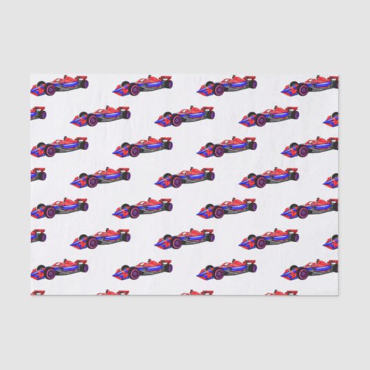 Papier Mousseline Illustration de voiture de course professionnelle (Recto)