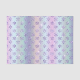 Papier Mousseline Illustration des flocons de neige violet d'hiver