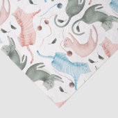 Papier Mousseline Illustration des mignons chats et fils pastel aqua (Détail)