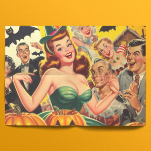 Papier Mousseline Illustration d'Halloween vintage
