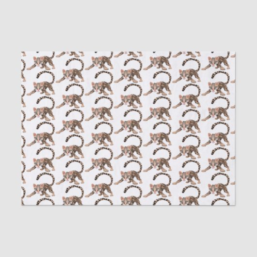 Papier Mousseline Illustration d'ocelot mignon (Recto)