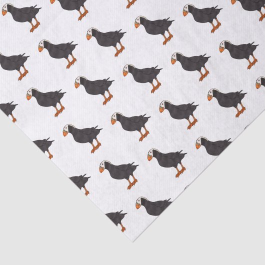 Papier Mousseline Illustration d'oiseau bouffon touffu (Détail)