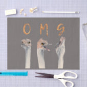 Papier Mousseline Illustration drôle | OMG d'aquarelle d'oiseau (Artisanat)