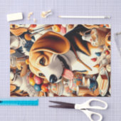 Papier Mousseline Illustration du Beagle rétro (Artisanat)