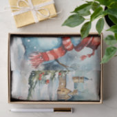 Papier Mousseline Illustration du bonhomme de neige de Noël (Cadeau)