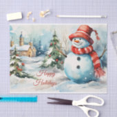 Papier Mousseline Illustration du bonhomme de neige de Noël (Artisanat)