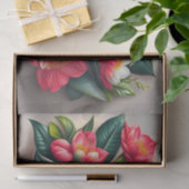 Papier Mousseline Illustration du bouquet tropical blanc rouge flora (Cadeau)