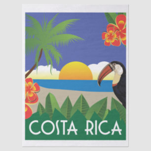 Papier Mousseline Illustration du coucher de soleil au Costa Rica