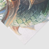 Papier Mousseline Illustration du dragon chinois vert déroupage (Détail)