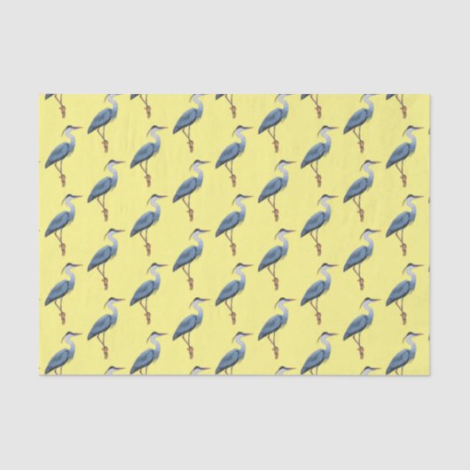 Papier Mousseline Illustration du grand héron bleu (Recto)