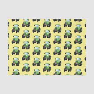 Papier Mousseline Illustration du joli joyeux tracteur agricole vert