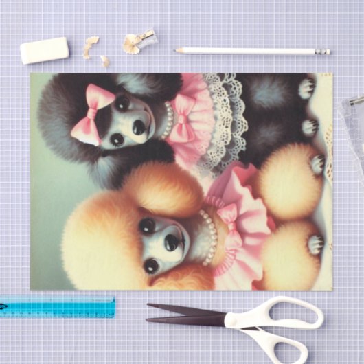 Papier Mousseline Illustration du mignon caniche (Artisanat)