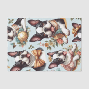 Papier Mousseline Illustration du Terrier Vintage de Boston