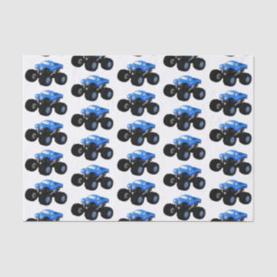 Papier Mousseline Illustration d'un camion monstre bleu mou