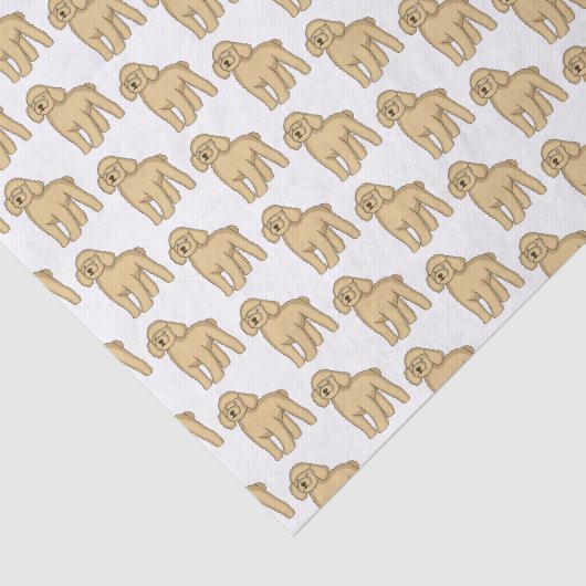 Papier Mousseline Illustration d'un caniche brun joyeux (Détail)