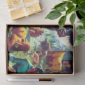 Papier Mousseline Illustration d'un couple de pays rétro (Cadeau)