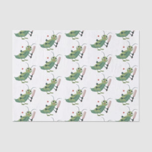 Papier Mousseline Illustration d'un insecte du cricket vert mou