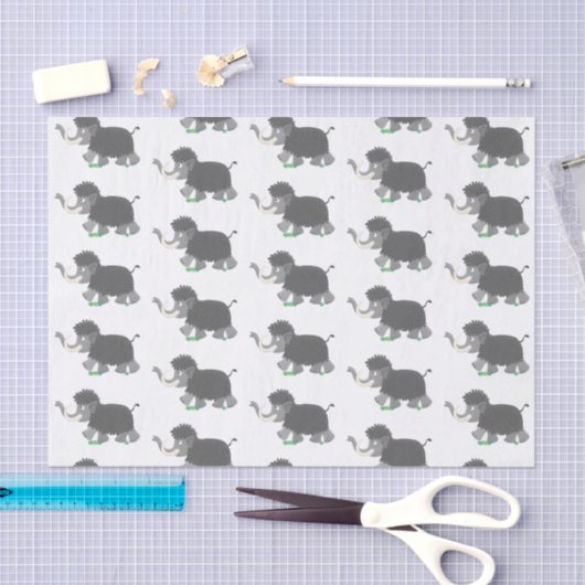 Papier Mousseline Illustration d'un mammouth laineux mou (Artisanat)