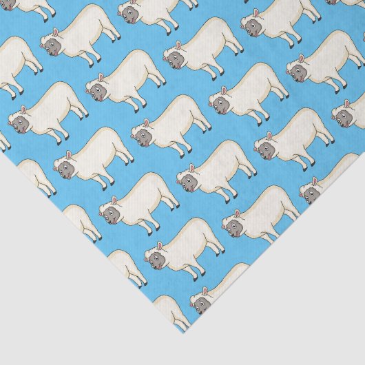 Papier Mousseline Illustration d'un mouton joyeux (Détail)