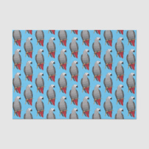 Papier Mousseline Illustration d'un perroquet gris en Afrique
