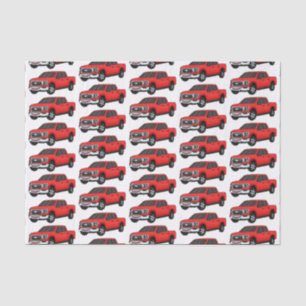 Papier Mousseline Illustration d'une camionnette rouge mou