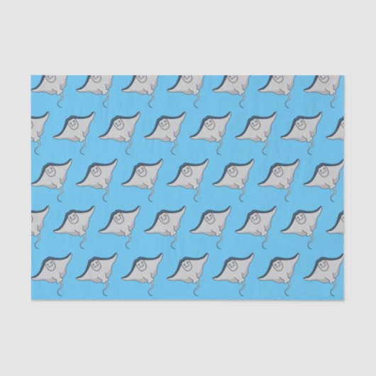 Papier Mousseline Illustration d'une caricature de poisson stingray (Recto)