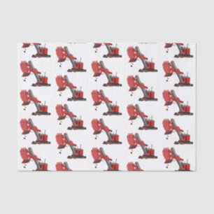 Papier Mousseline Illustration d'une pelle à vapeur rouge mou