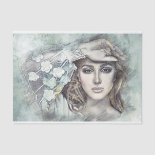 Papier Mousseline Illustration féminine moderne