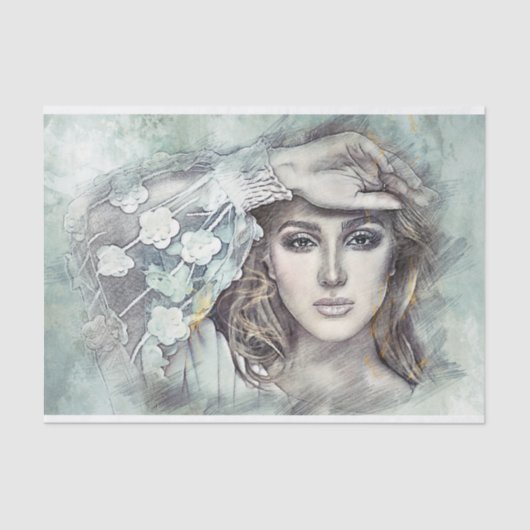 Papier Mousseline Illustration féminine moderne (Recto)