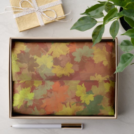 Papier Mousseline Illustration Feuilles d'automne (Cadeau)