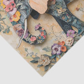 Papier Mousseline Illustration florale des éléphants (Détail)
