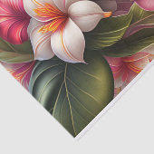 Papier Mousseline Illustration florale rouge tropical (Détail)