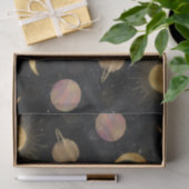 Papier Mousseline Illustration Gold Sun Moon Planètes Space (Cadeau)