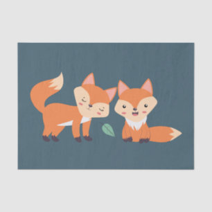 Papier Mousseline Illustration graphique des renards orange mignons