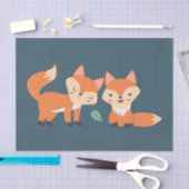 Papier Mousseline Illustration graphique des renards orange mignons (Artisanat)