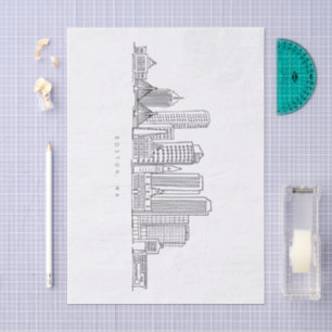 Papier Mousseline Illustration minimaliste de l'horizon de la ville 