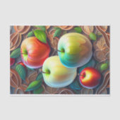 Papier Mousseline Illustration moderne des pommes rouges vertes (Recto)