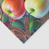 Papier Mousseline Illustration moderne des pommes rouges vertes (Détail)