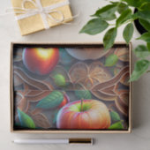 Papier Mousseline Illustration moderne des pommes rouges vertes (Cadeau)