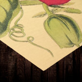 Papier Mousseline Illustration Passionflower Vintage Red Gold