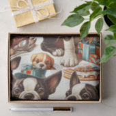 Papier Mousseline Illustration Retro Cute Boston Terrier (Cadeau)