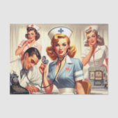 Papier Mousseline Illustration Retro Nurse (Recto)