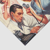 Papier Mousseline Illustration Retro Nurse (Détail)