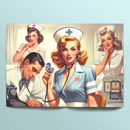 Papier Mousseline Illustration Retro Nurse