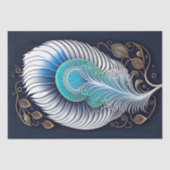 Papier Mousseline Illustration Turquoise Abstraite (Recto)