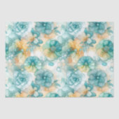 Papier Mousseline Illustration turquoise de l'encre d'alcool jaune (Recto)