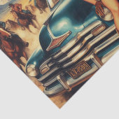 Papier Mousseline Illustration vintage Country Girl (Détail)